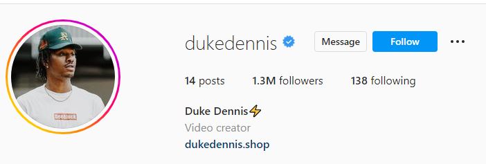 Duke's Instagram account