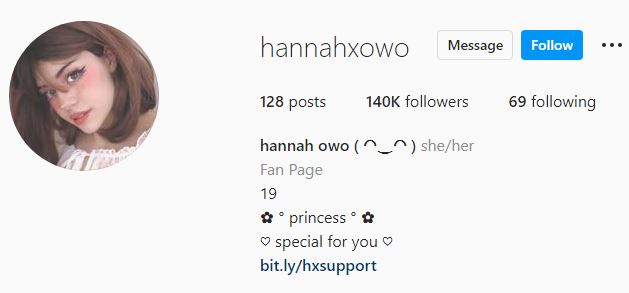 Hannah Owo Instagram account