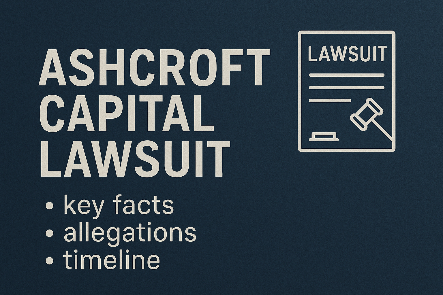 ashcroft capital lawsuit